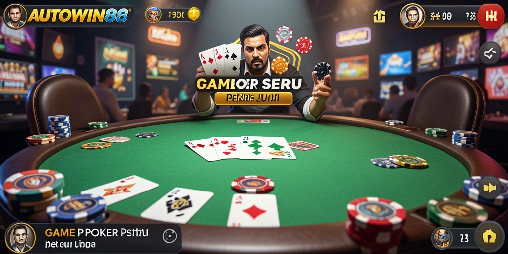 Tampilan gameplay poker yang seru dan mengasyikkan di AUTOWIN88.