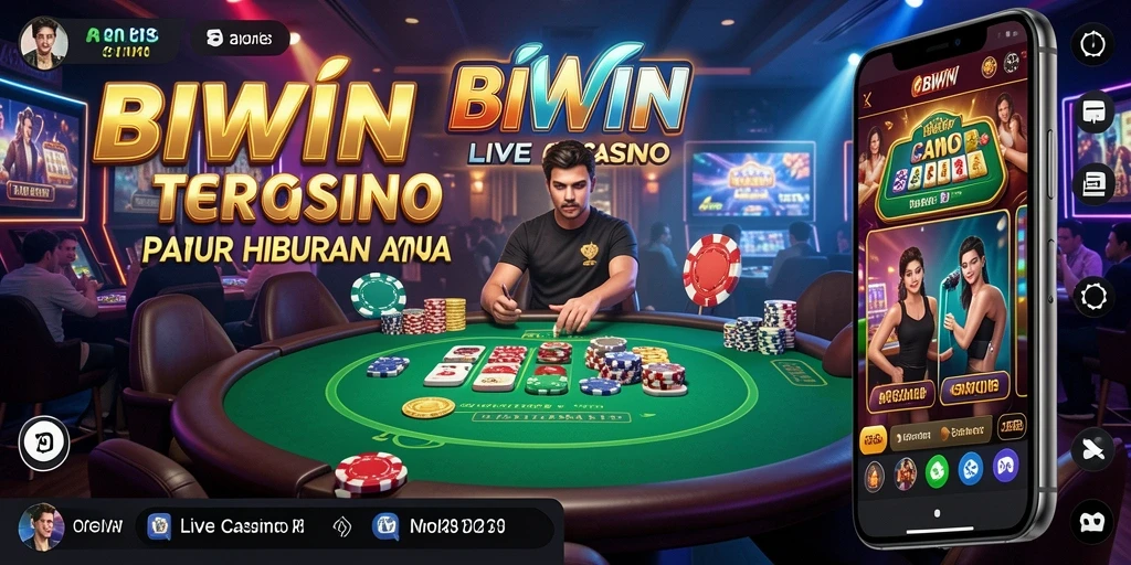 Menampilkan dealer langsung di BIWIN dalam permainan Live Casino yang seru.