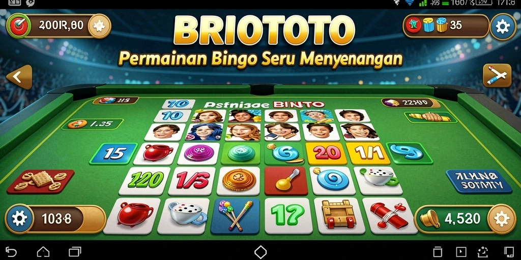 Tampilan gameplay Bingo di BRIOTOTO dengan interaksi seru.