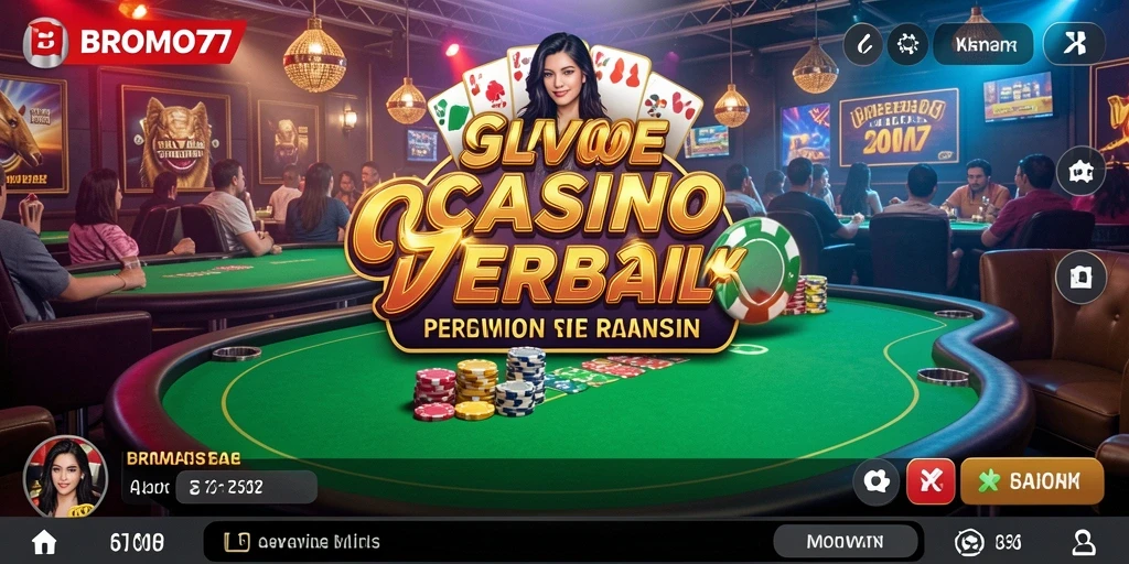 Screenshot BROMO77 menampilkan dealer dan permainan Live Casino yang menarik.