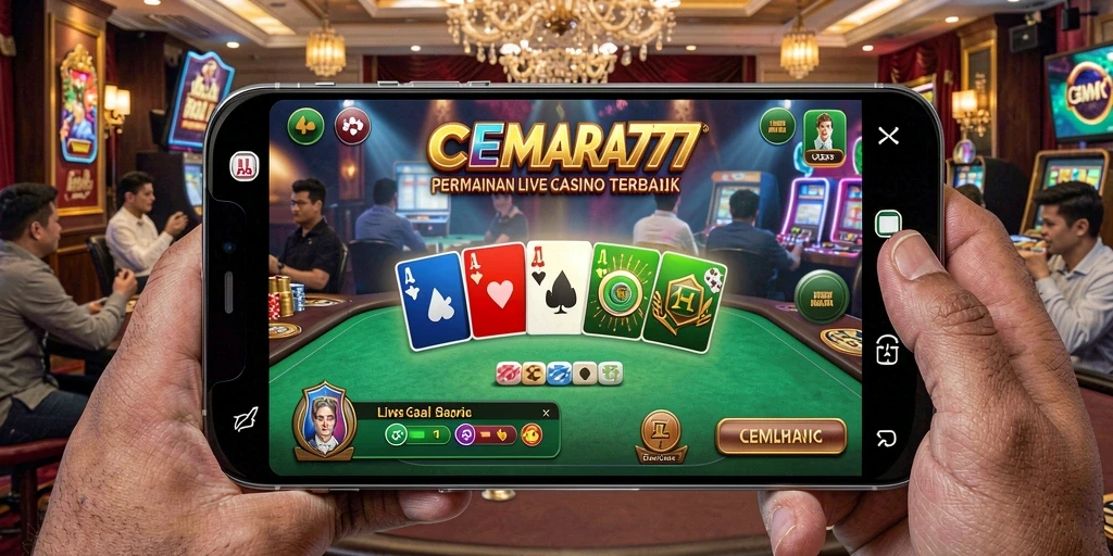 Gameplay menarik CEMARA777 dengan dealer profesional dan suasana kasino.