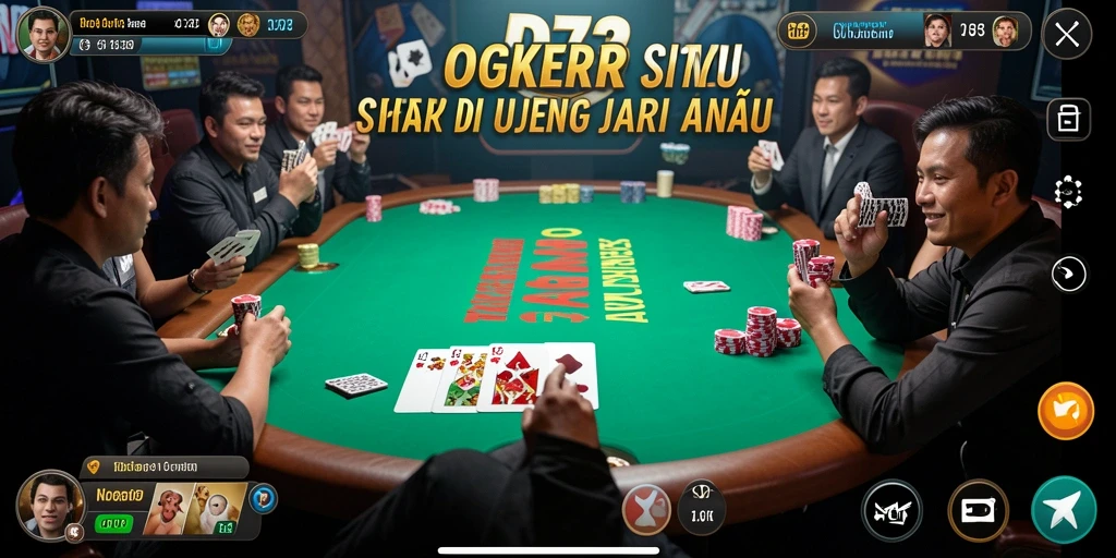 Tampilan gameplay D73 yang menarik dan interaktif dalam permainan Poker.
