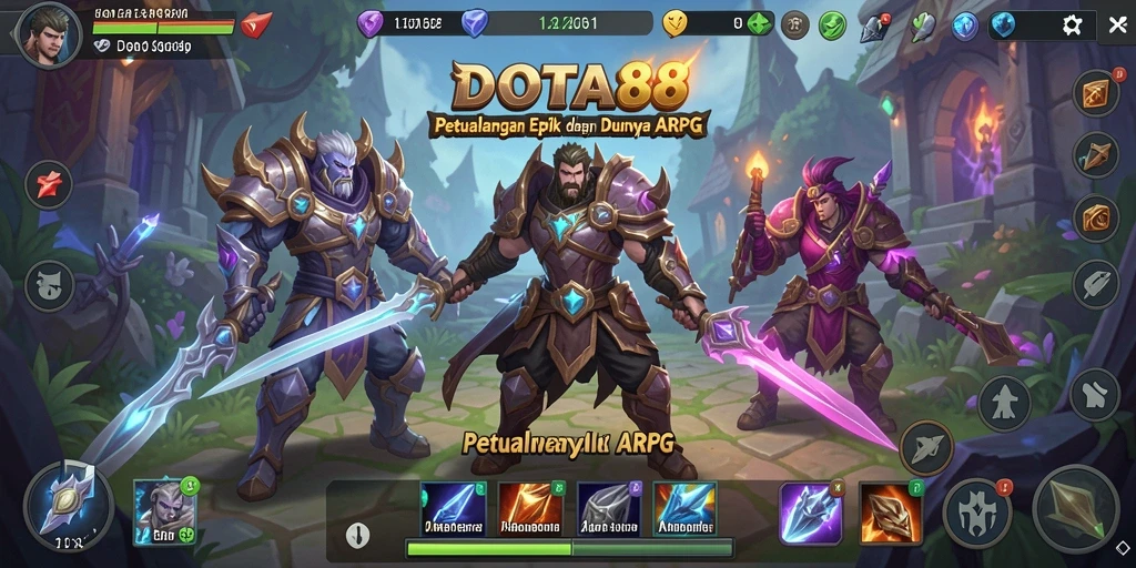 Tampilan menakjubkan dari aksi gameplay ARPG di DOTA88.