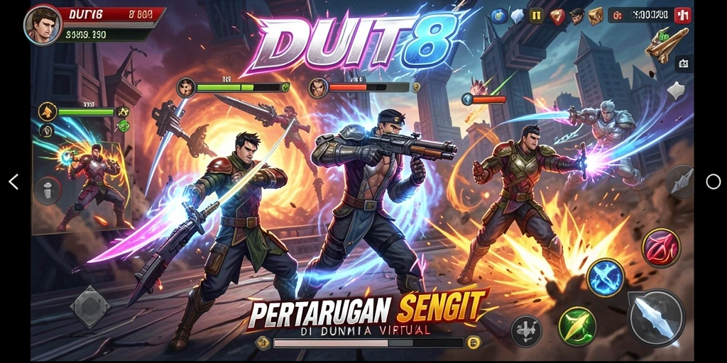 Tampilkan gameplay menarik dari pertarungan karakter di DUIT8.