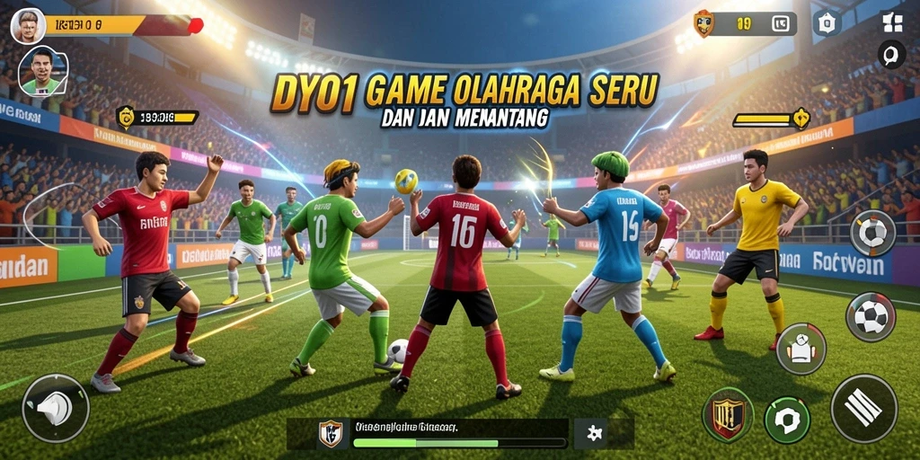 Gameplay seru DYO1 dengan berbagai pilihan olahraga menarik.