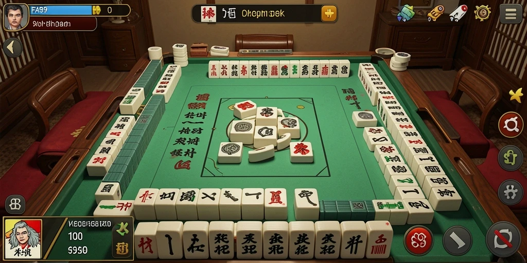 Tampilan gameplay menarik dari FA99 yang penuh dengan tantangan Mahjong.