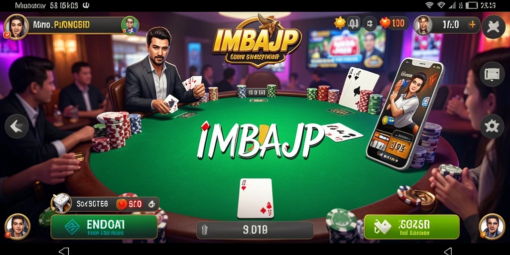 Screenshot gameplay IMBAJP menampilkan suasana Poker yang seru dan kompetitif.