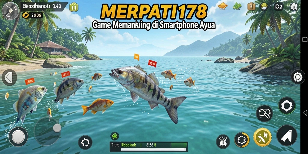 Screenshot utama MERPATI178 menampilkan aksi memancing yang mendebarkan.
