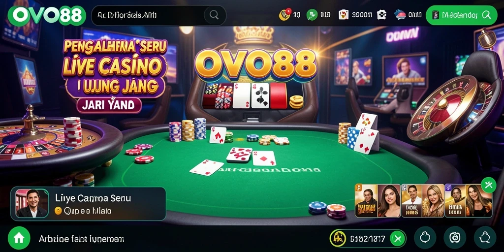 Tampilan gameplay Live Casino yang seru dan interaktif di OVO88.