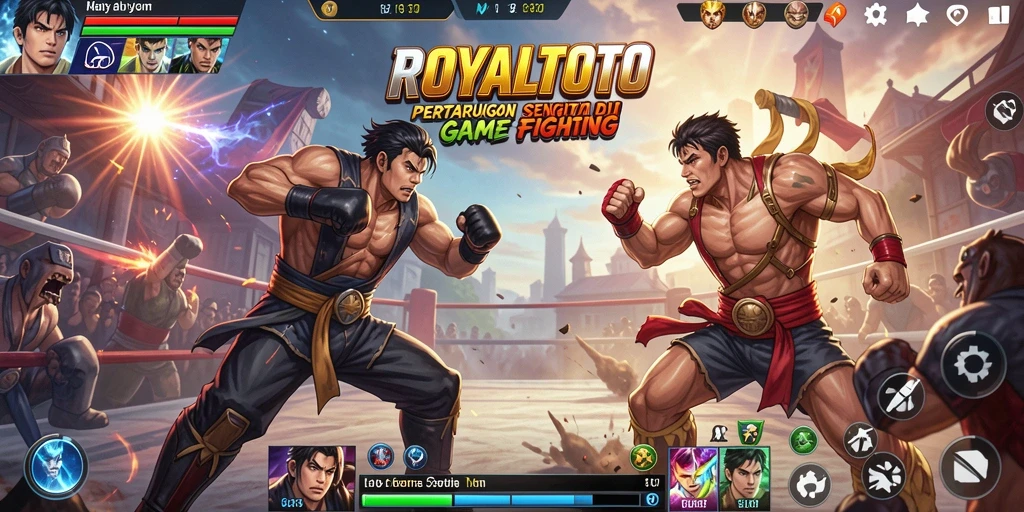 Screenshot gameplay ROYALTOTO menampilkan aksi pertarungan yang intens.
