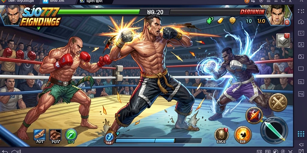 Screenshot gameplay <strong>SJO777</strong> menampilkan aksi pertarungan yang mendebarkan.