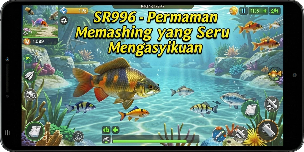 Tampilan gameplay SR996 yang seru saat memancing di laut.