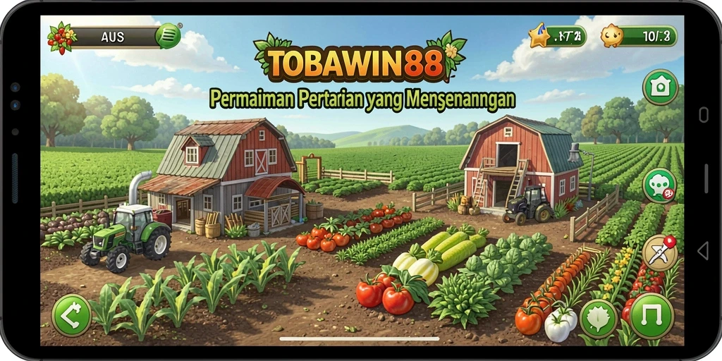 Screenshot utama TOBAWIN88 menampilkan lahan pertanian yang indah.