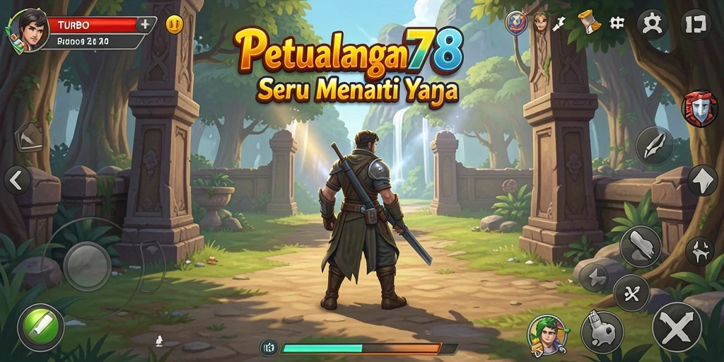 Screenshot utama menunjukkan gameplay seru dari TURBO78.
