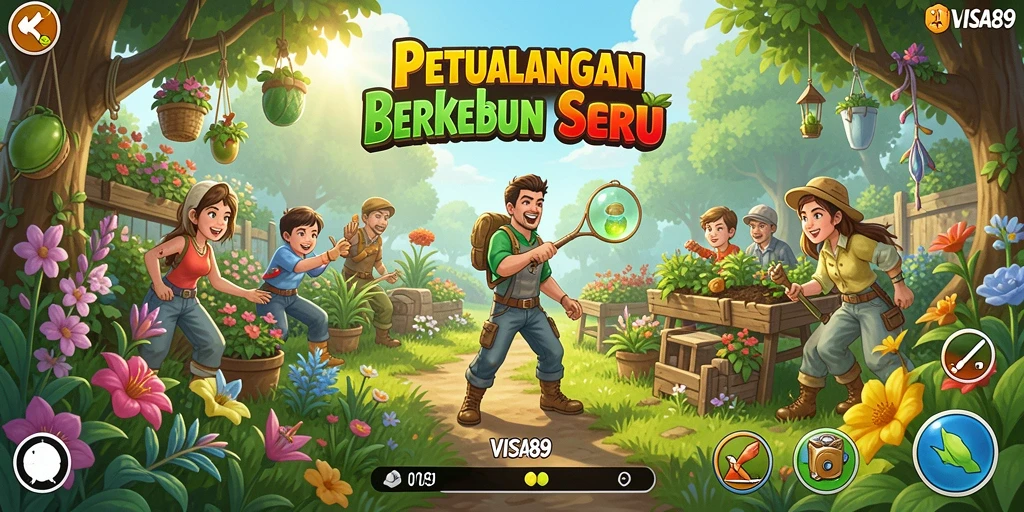 Tampilan gameplay seru dari VISA89 dengan ladang yang subur.